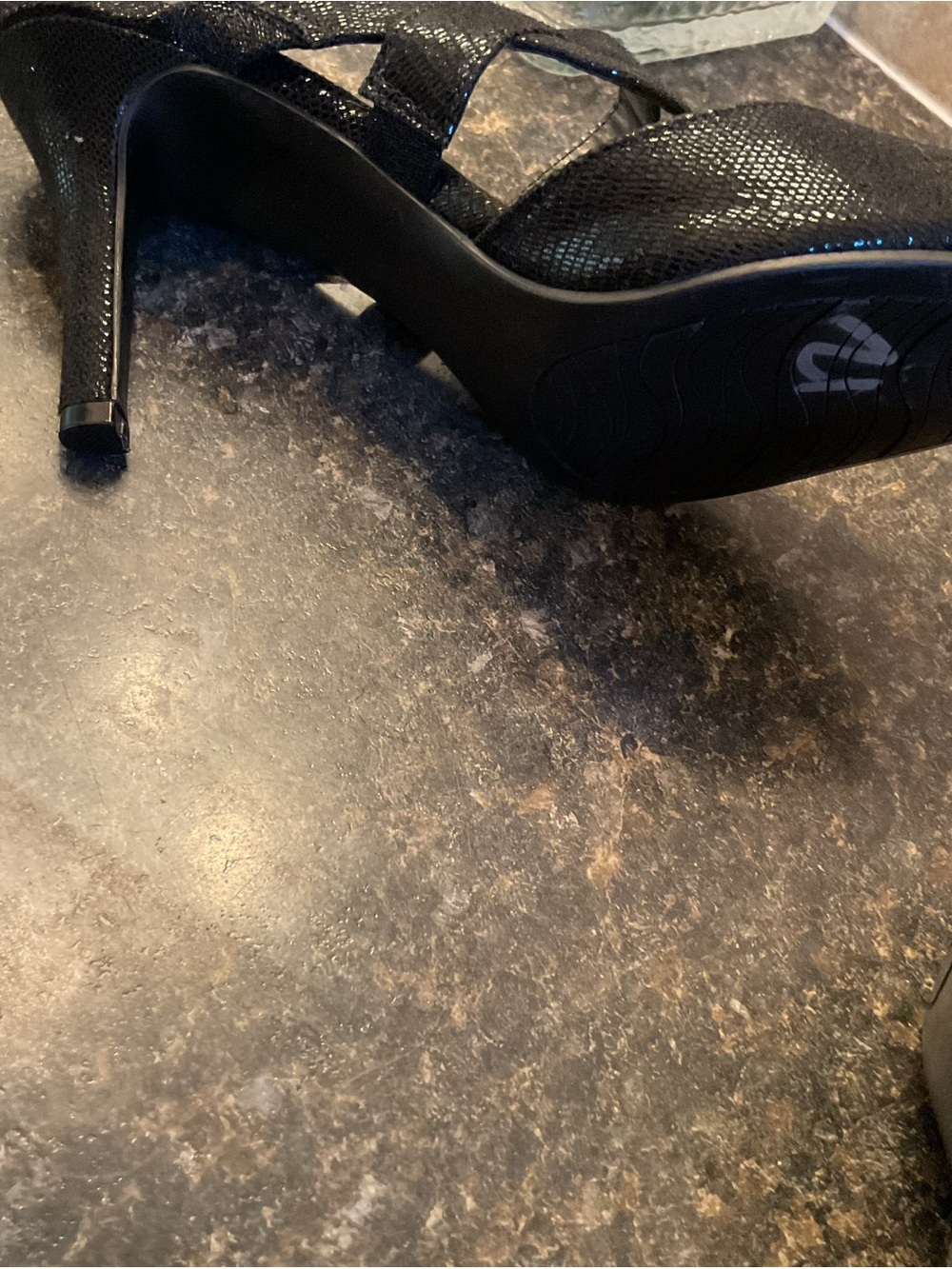 Impo Black Pointed Toe Slip-On Heels with Crisscross Straps - Picture 4 of 6